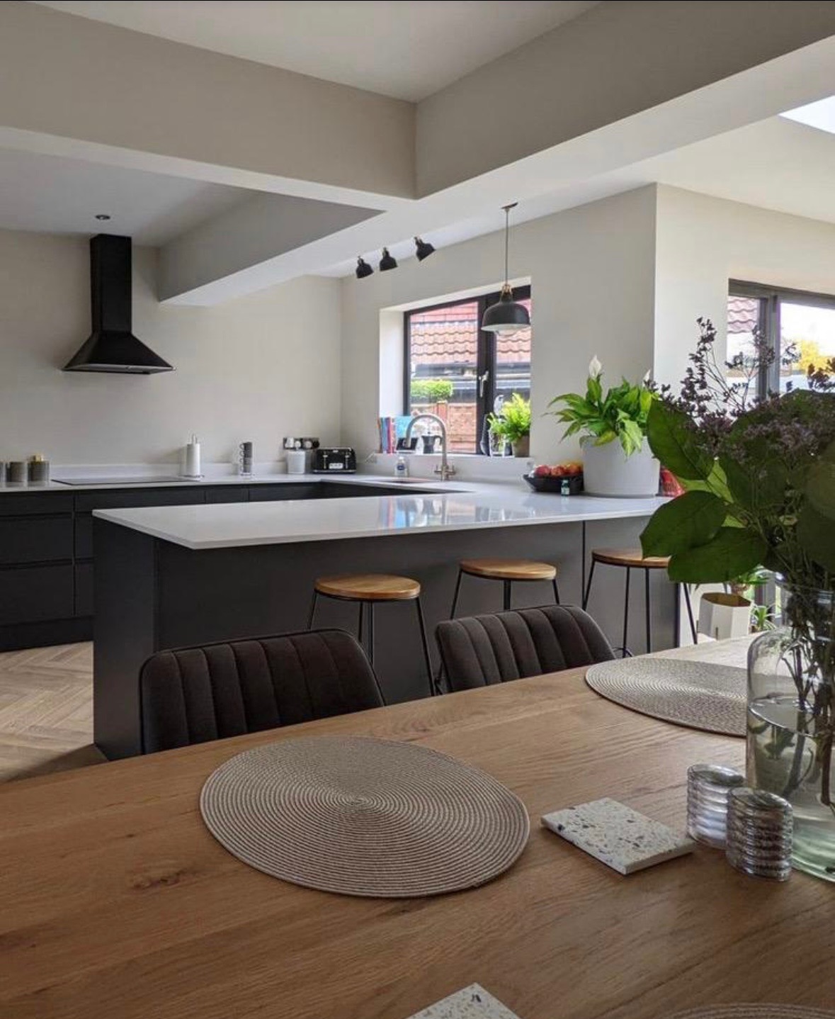 Modern dark kitchen refurbishment in Liverpool